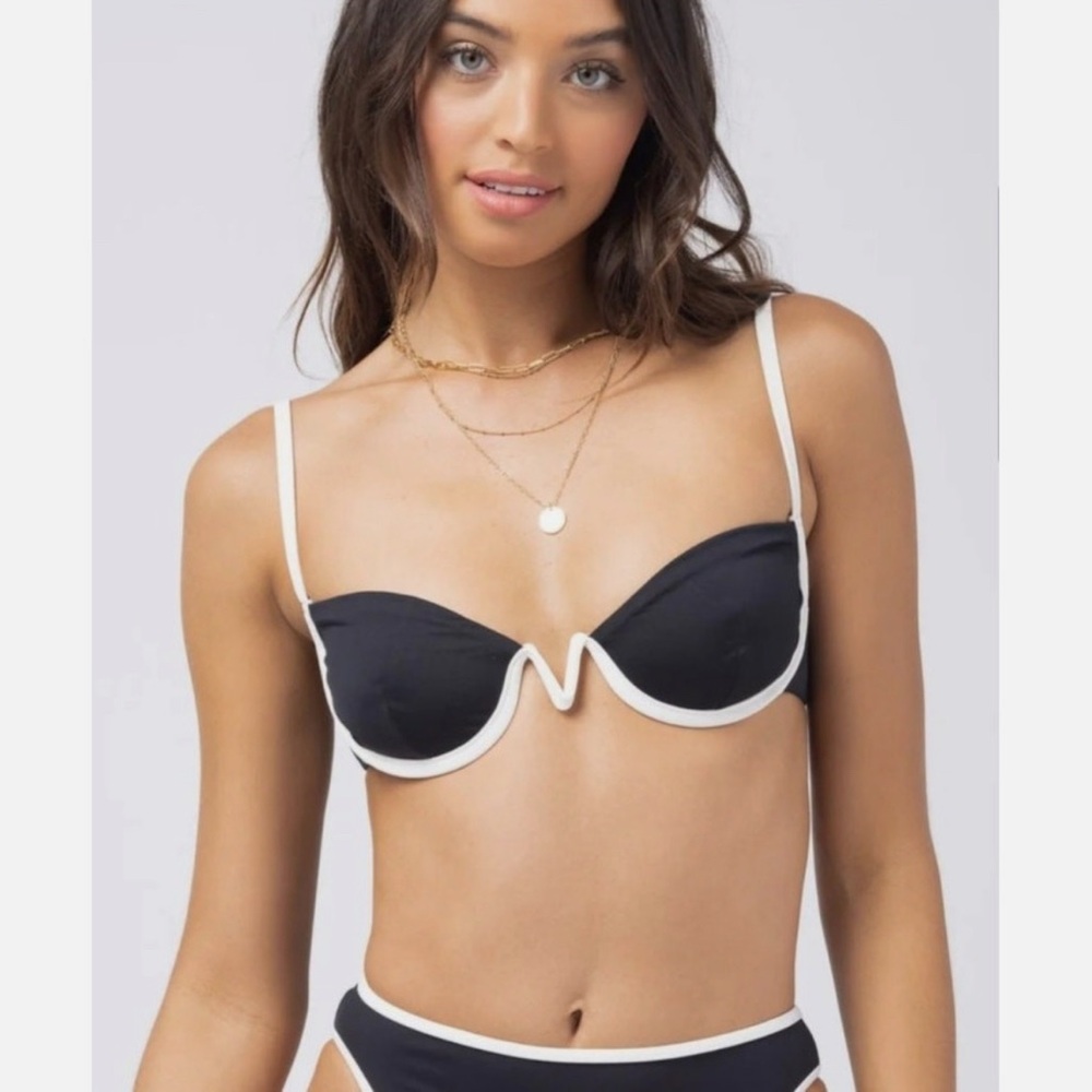 L*Space Black and Cream Bikini
